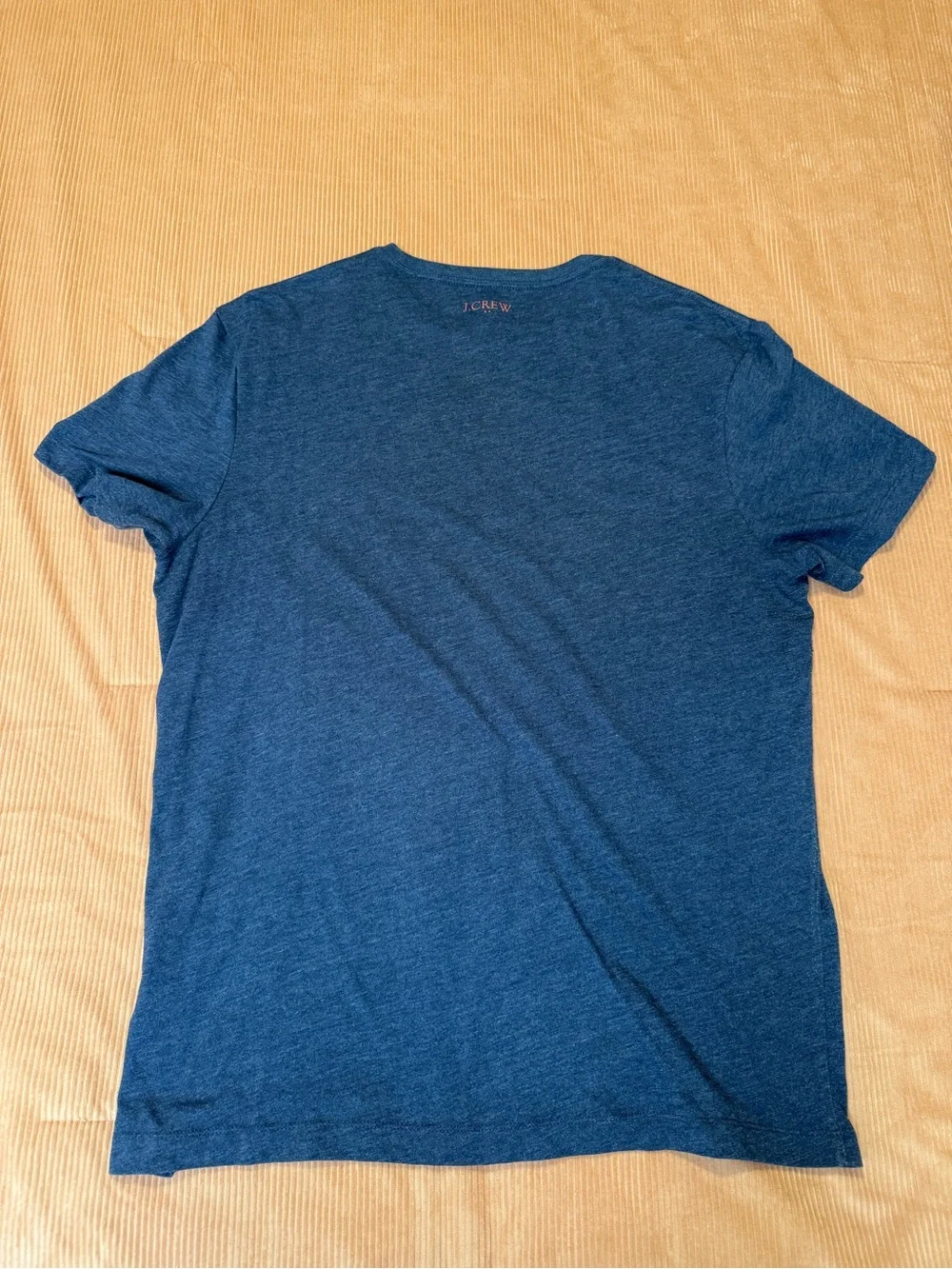 J. Crew Men's Navy Blue Tee with Red Crab Graphic